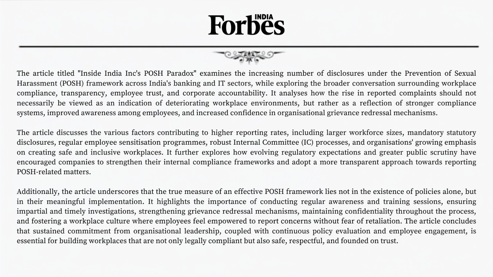 Inside India Inc’s POSH Paradox